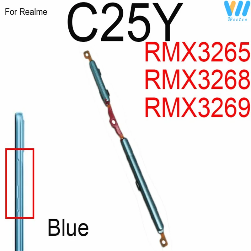 Power Volume Buttons For OPPO Realme C20 C20A C21 C21Y C25 C25Y C25S ON OFF Power Volume UP Down Side Keys Flex Cable Spare Part