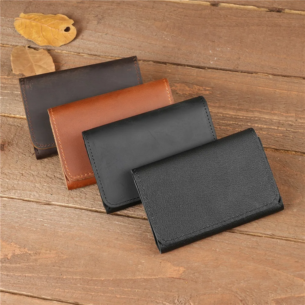 Vintege Genuine Leather Card Holder For Male and Female Student Thickened Wallet  Driver's License Youth Bank, Credit Card Bag