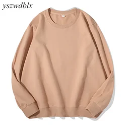 Sudadera de primavera y otoño para mujer, jerséis Harajuku lisos con cuello redondo, sudaderas informales de algodón Multicolor para mujer, ropa informal de punto 2024