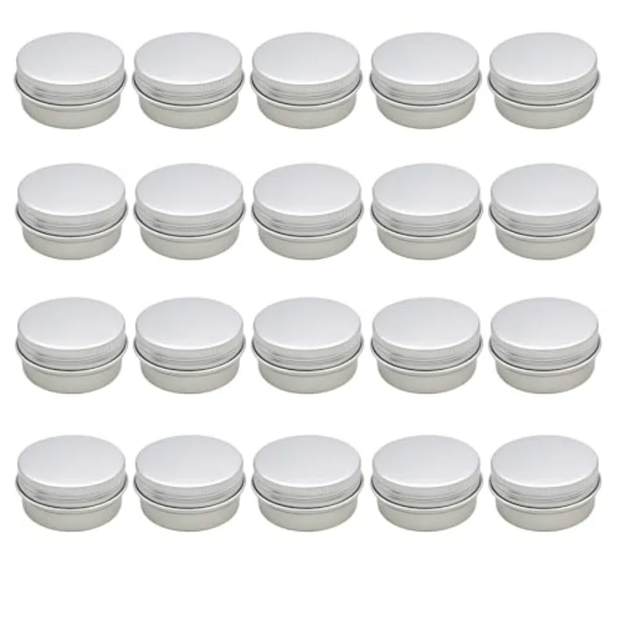 

20PCS 5ML 0.17oz Small Ounce Empty Metal Steel Aluminum Jar Tins Cans Slip Slide Bottle Cosmetic Containers Box With Twist Cove