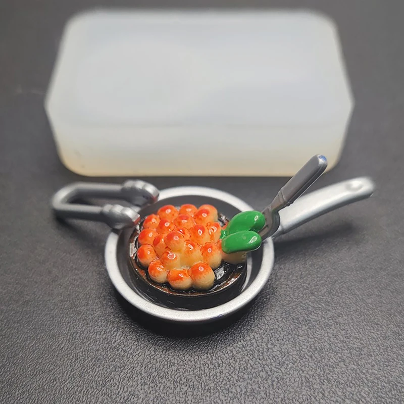 1Pc (only mold) Dollhouse Baking Tray Silicone Mold Dollhouse Mini Pan Model Dolls House Cooking Utensils Accessories