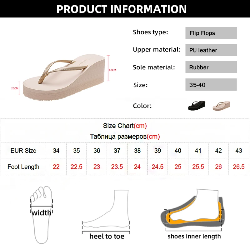 Leichte Keile-Flip-Flops für Frauen, 2025, Sommer, dicker Boden, Strand-Hausschuhe, Frau, bequeme Clip-Toe-Sandalen, weiblich – Detail 1