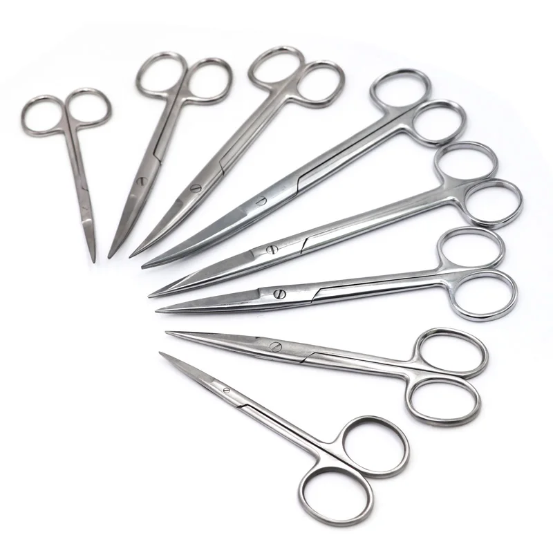 1pc tesoura dental 12.5 a 18cm pontas curvas retas com fórceps conjunto de instrumentos cirúrgicos de aço inoxidável para uso clínico