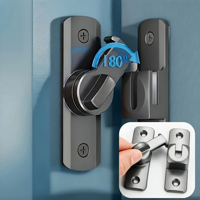 

90/180° Flip Door Latch, Zinc Alloy Anti-theft Door Bolt, Sliding Gate Security Lock Hardware
