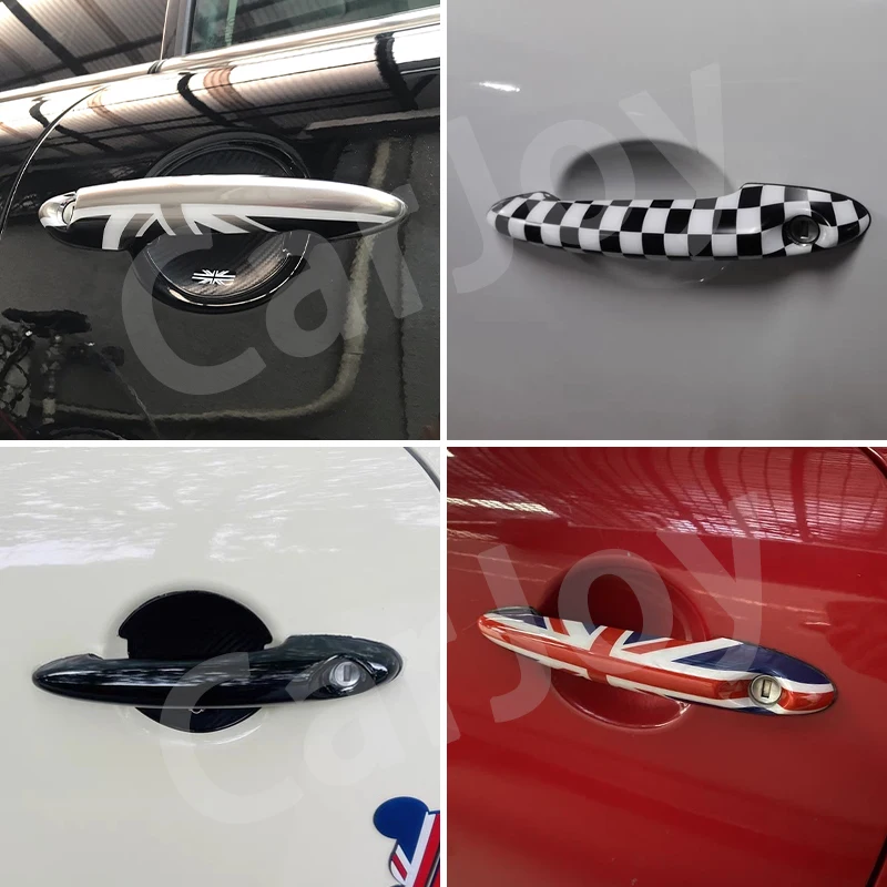 For MINI One Cooper S JCW R55 Clubman 4PCS/SET Door Handle Cover Sticker Car-Styling Auto Accessories