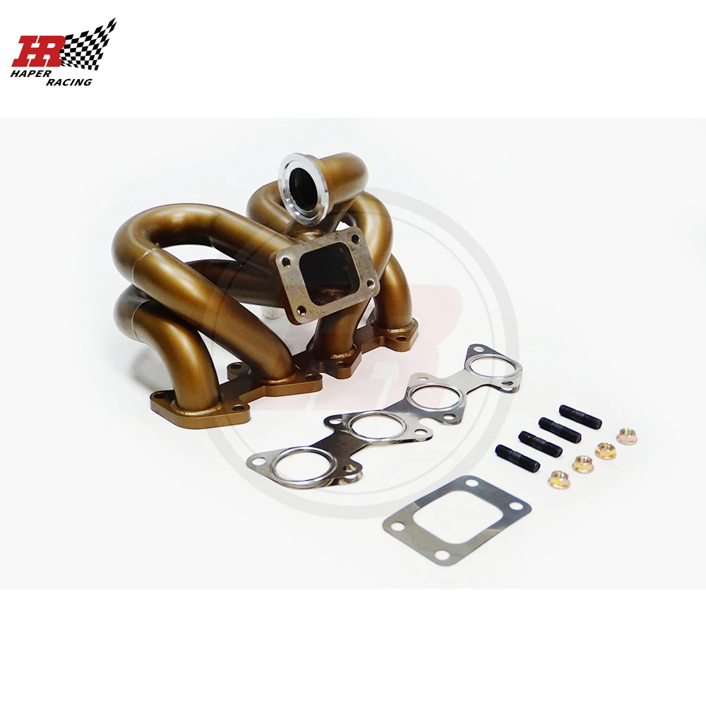 HP RACING Ceramic Coating 42mm Stainless Steel T3 Turbo Manifold For MK1 16V 1.8L 2.0L