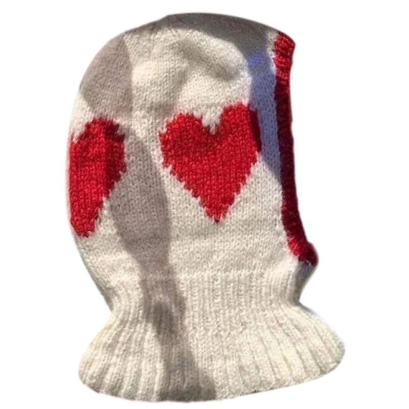 Knitted Heart Balaclava for Halloween Balaclava Knitted Hooded Balaclava DXAA