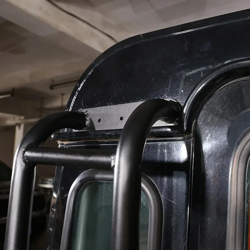 لاند روفر ديفندر 90 110 130 2004-2018 سبائك الألومنيوم الأسود سيارة الباب الخلفي سلم سقف تسلق سلم اكسسوارات السيارات