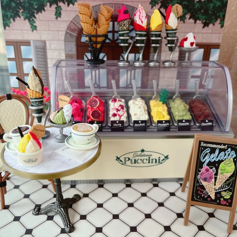 

Hot Sale Re-Ment Micro Scene Longing For Old Shop Gelateria Pucci Italian Ice Cream Dessert Desktop Decoration Birthday Gift Toy