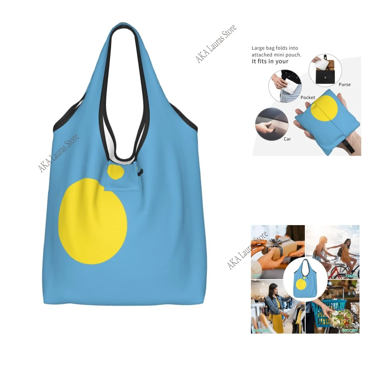 

Сумка на плечо с флагом Палау, женская сумка-тоут, многоразовая большая сумка