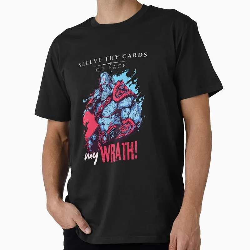 God of War Kratos T Shirt Card Sleeving Warrior Graphic Tee Spartan Ragnarok Streetwear Short Sleeve Unisex Gamer Gift Tops