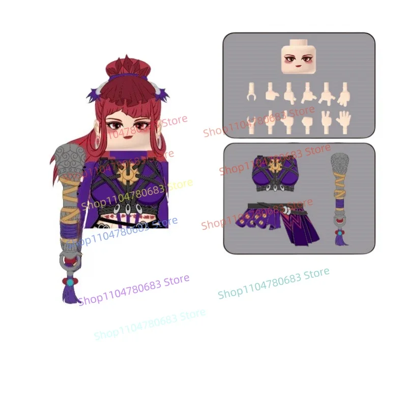 MOC اللبنات شخصيات الحركة الصغيرة وو زيتيان التجمع نموذج الكرتون الرسوم المتحركة الملحقات لعبة هدية جمع