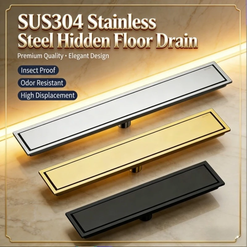 

Invisible Drain 304 Stainless Steel Concealed Filter Anti-Odor Shower Drain Hair Extended Floor Drain Pest-proof Odor-proof