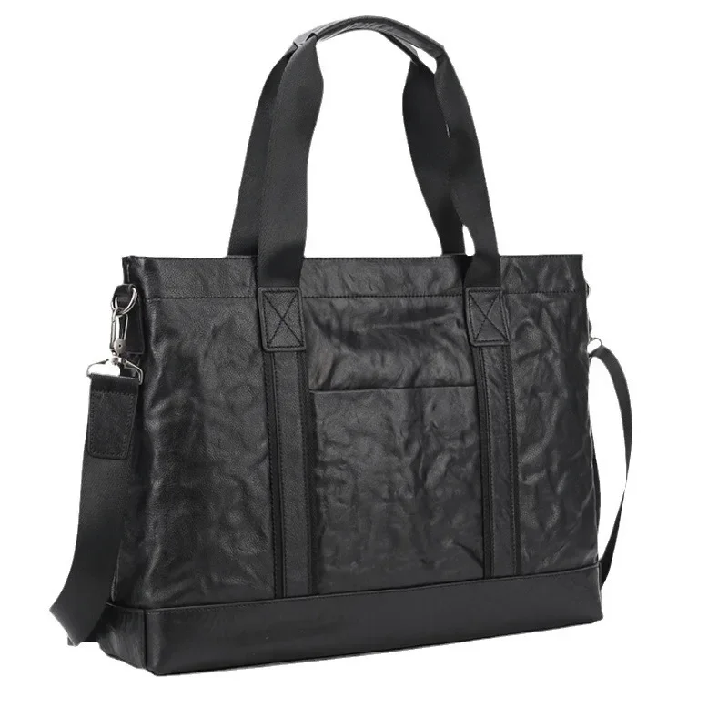 Neue männer Aktentasche Leder Business Handtasche Männer Casual Täglichen Reise Büro Große Kapazität Computer Tasche Schulter Tasche Aktentasche