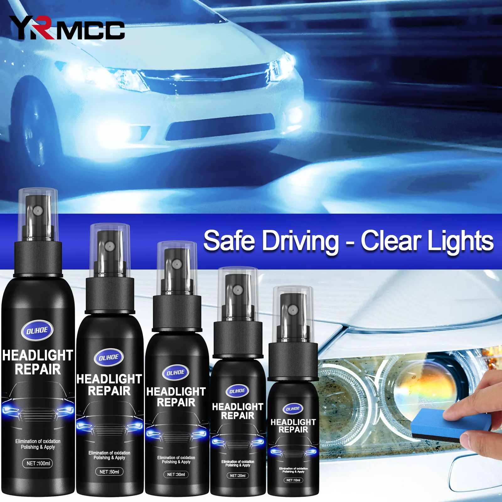 Car Headlight Polishing Agent Car Light Restorative Liquid Cratch Remover Repair Fluid Headlight Renewal Polish Car Accessories