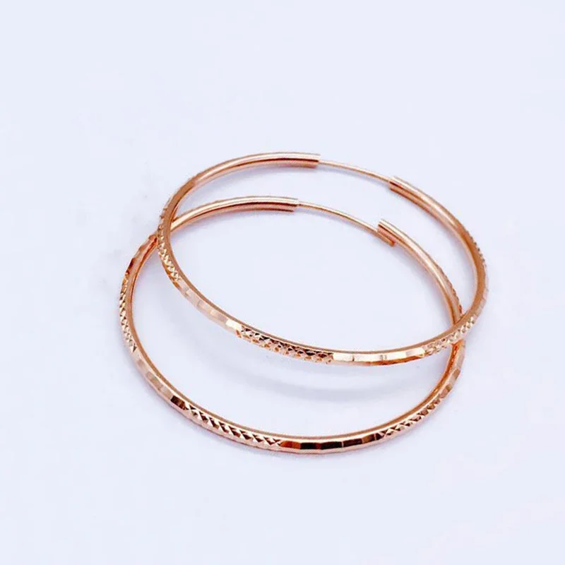 Fashion Charms Earrings for Women Classic Exaggerated Glamour Big Circle Hoop Earings Banquet Copper Plated Rose Gold  Jewelry