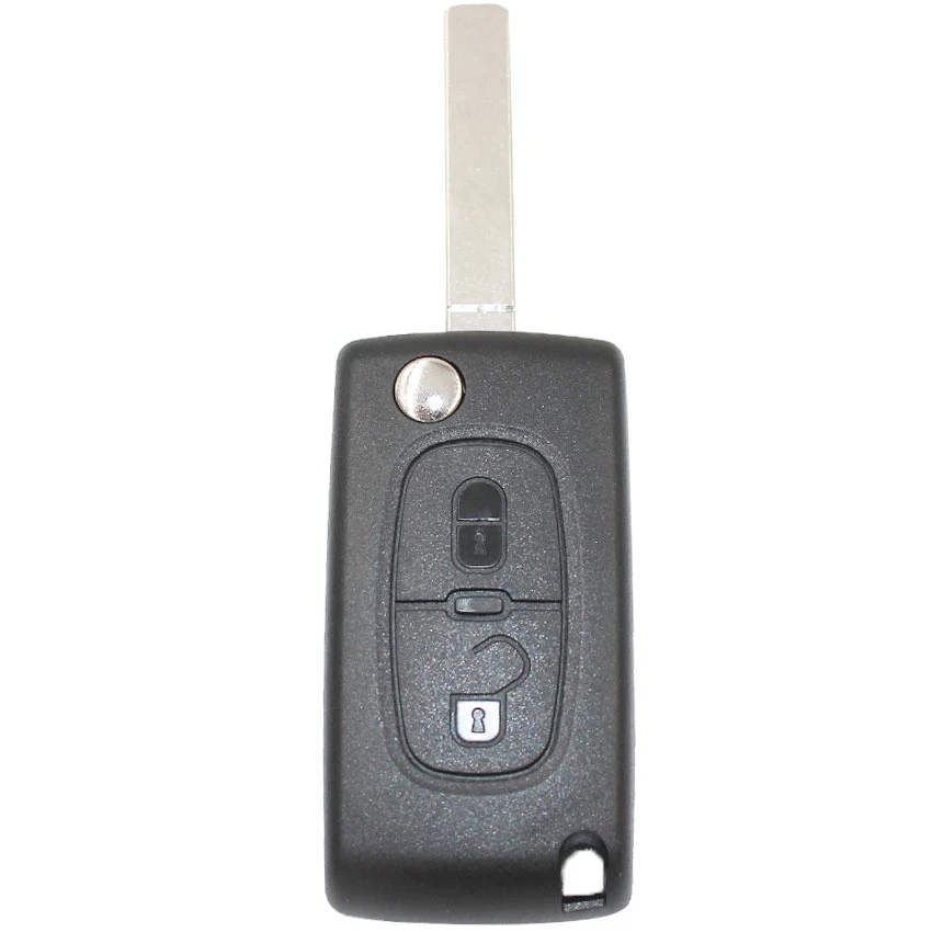 XNRKEY CE0536 2 Buttons Remote Car Key Shell Fob for Citroen Case Cover with Battery Holder VA2 Blade