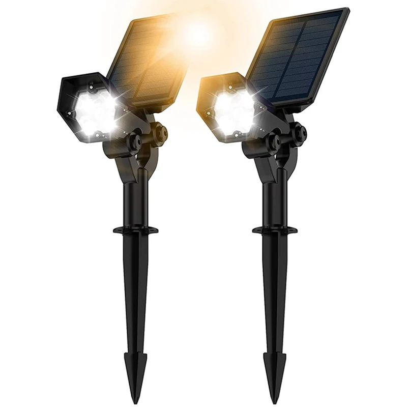 

AT35 Solar Spot Lights ,3 Lighting Modes, Landscape Spotlights, Outdoor Landscaping Lights For Yard Porch Pool 2 Pack