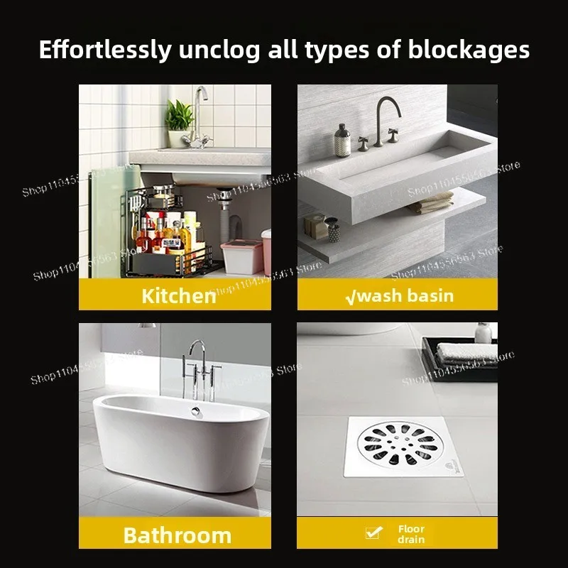 Automatic Home Plumbing Dredger (AT50) – Multi-Scene Kitchen/Floor Drain Sewer Unblocking Tool