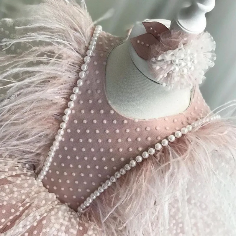 Cute Children One Year Old Celebration Dress2025New Fantasy Simple AliExpress Foreign Trade Children's Tulle Tutu Children's Dre