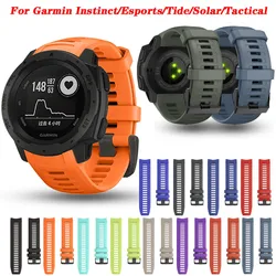 Silicone Band For Garmin Instinct/Esports/Tactical/Tide Solar Accessories Bands Smart Strap Watchband Quick Fit Wristband Correa