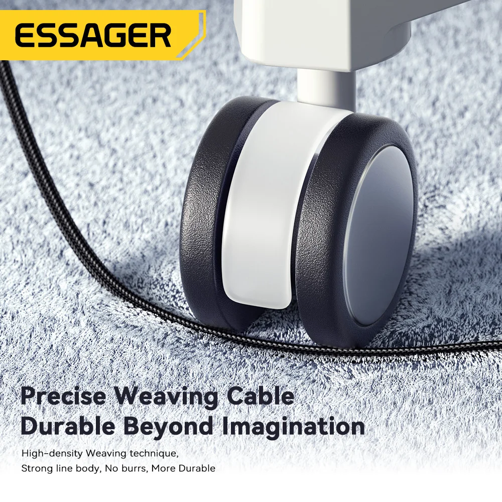 ESSAGER 240W USB C a tipo C Cable PD3.1 6A Cable de carga súper rápido tipo C para iPhone16 15 Xiaomi Samsung S23 Huawei Macbook