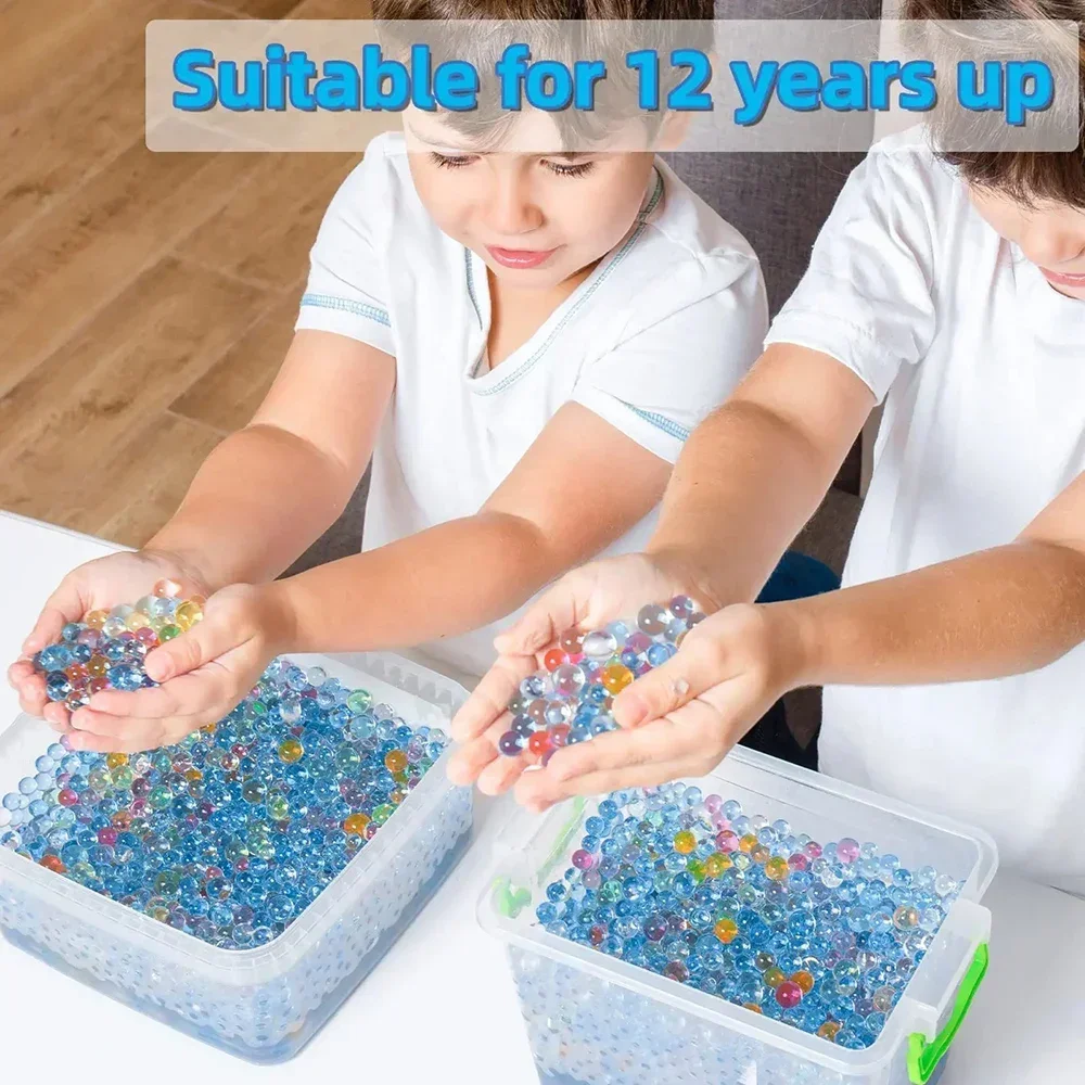 20k bolas de água contas com garrafa 7-8mm contas de água gel funciona para pistola de bola de gel e splatter bola blaster não-tóxico sem mancha