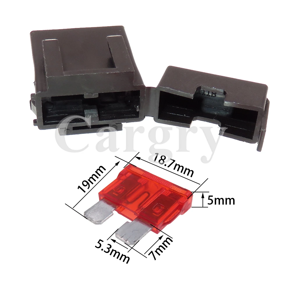 1 Set Middle Fuse Box Standard Ceramics Car AC Assembly Insurance Socket with Crimp Terminals Blade Type Medium Fuse Holder - Image 2