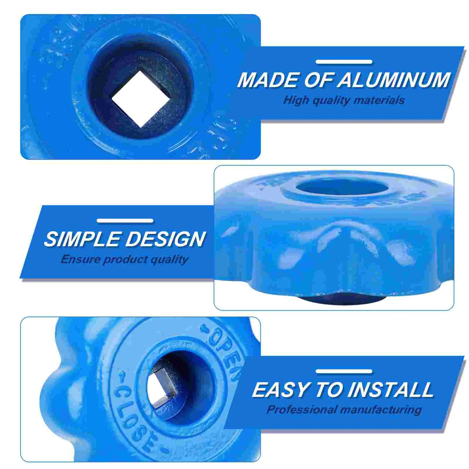 6 Pcs Tie Wire Reel Valve Handle Shutoff Fitting Accessories Window Screen Spline Blue Aluminum