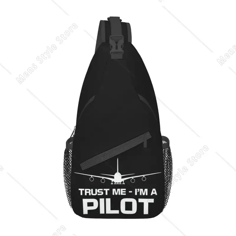 

Trust Me IM A Pilot Crossbody Sling Backpack Plane Flying Aeroplane Aviation Gift Chest Shoulder Bag for Cycling Camping Daypack