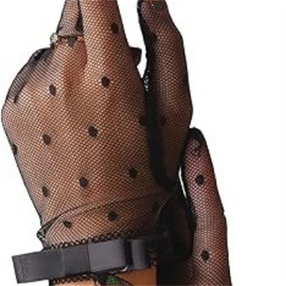 Women Summer Sunshade Gloves Lace Driving Mittens Female Thin Transparent Mesh Flocking Polka Dot Wedding Dress Gloves