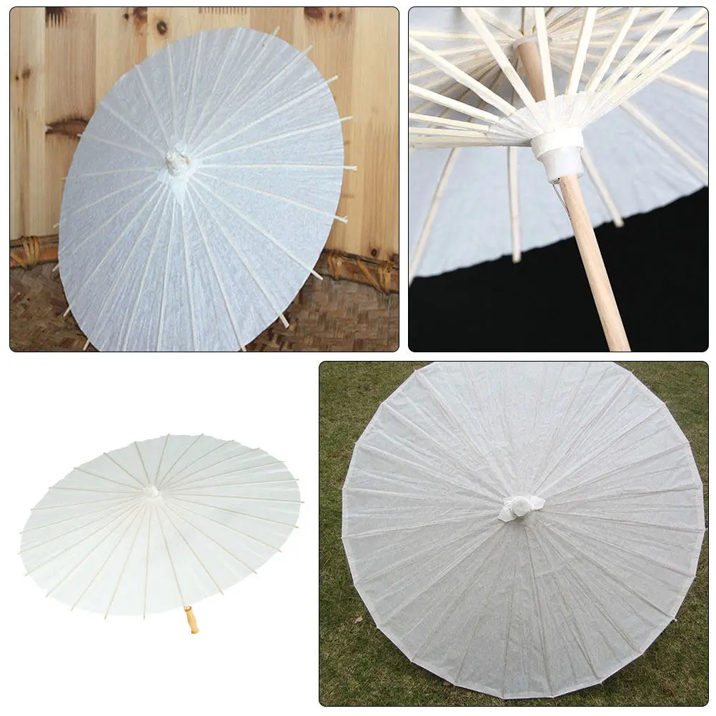 

2Pcs DIY Paper Umbrella Blank Bamboo Frame Graffiti Craft Activity Set Chinese Style Parasol for Creative Painting Projects