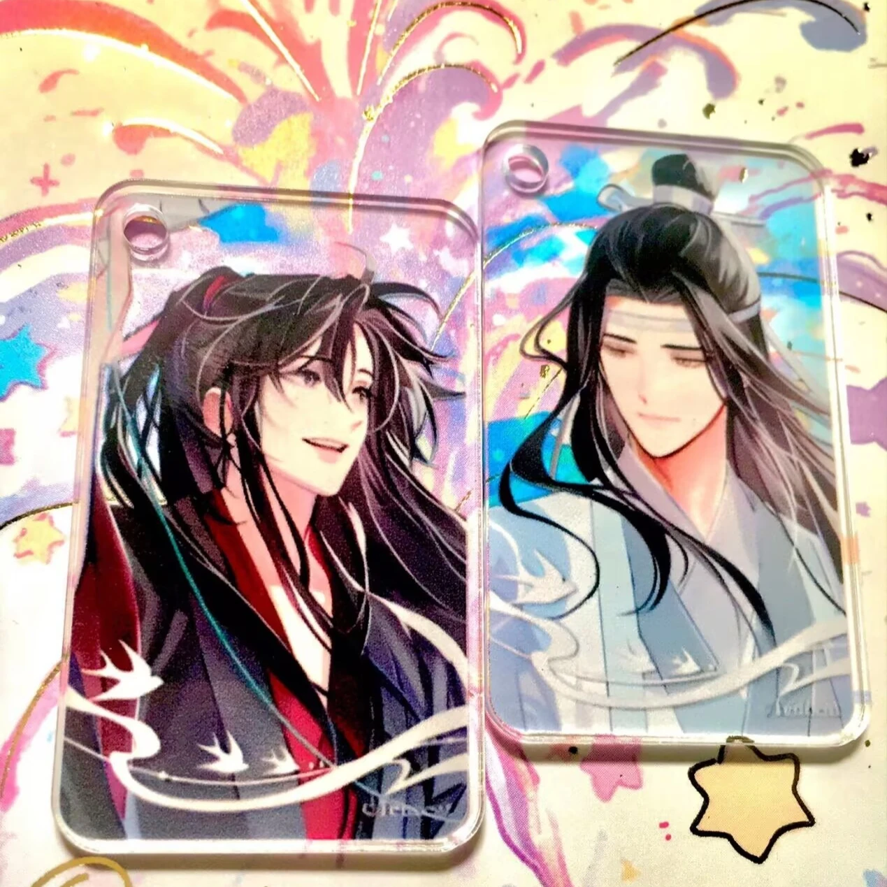 란왕지와 웨이우시안의 애니메이션 상품 '더 언테이드 마스터', 친구들을 위한 아크릴 투명 카드