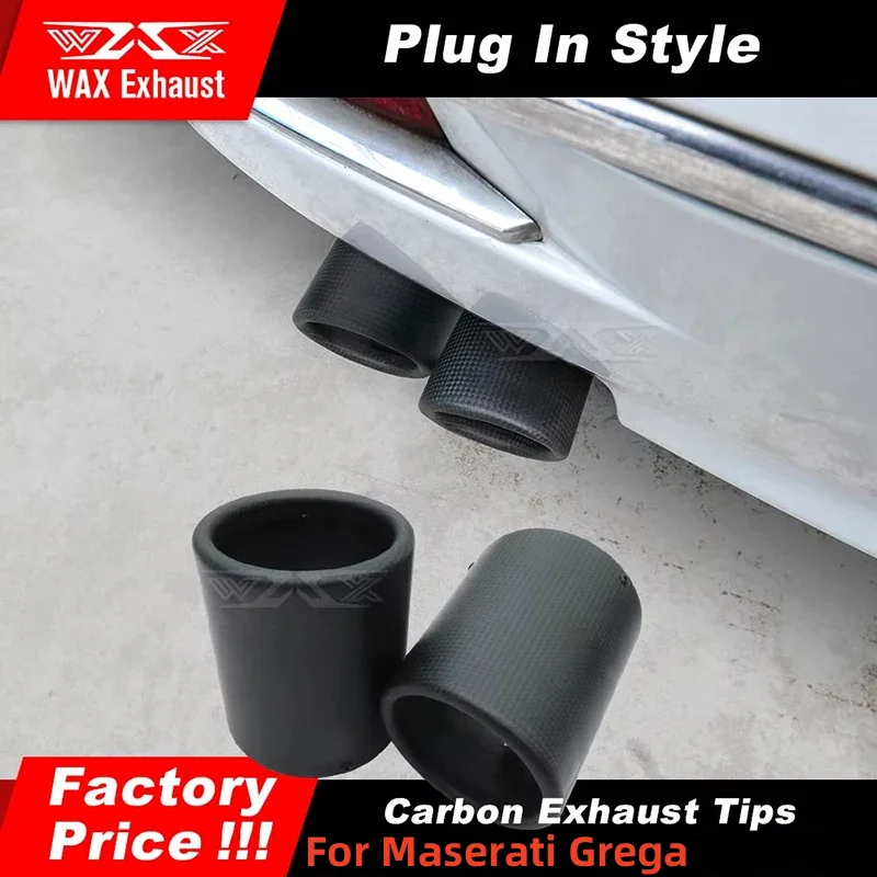 

1pcs 102mm For Maserati Grega Inlet Carbon Fiber Exhaust Pipe Car Accessories Exhaust Mufflers Nozzle With Ak logo