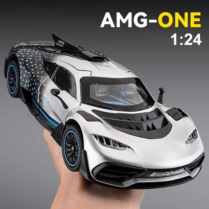 1:24 AMG ONE Sports Car Model Diecast Metal Toy Vehicles Car Model Sound Light Model Collection Toy Gift