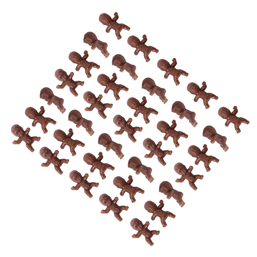 

100Pcs Plastic Mini Babies Brown Baby Shower Party Favors Decorations Birthday Accessories Mini Babies Baby Birthday Decorations