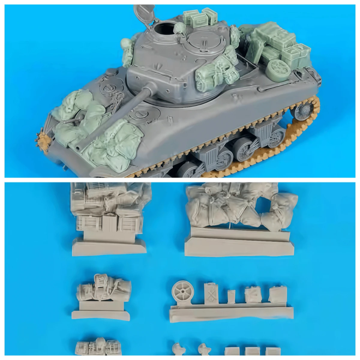 

1/72 Casting Resin Model Assembly Kit, GK, M4A1 Sandbag Armor Wrapping Supplement, Unpainted, Needs To Be Assembled