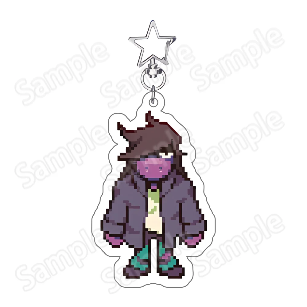 Game Deltarune Pixel Style 6cm Double Sided HD New Acrylic Stand Keychain Game Character Desktop Decor Ornament Kawaii Pixel Fig