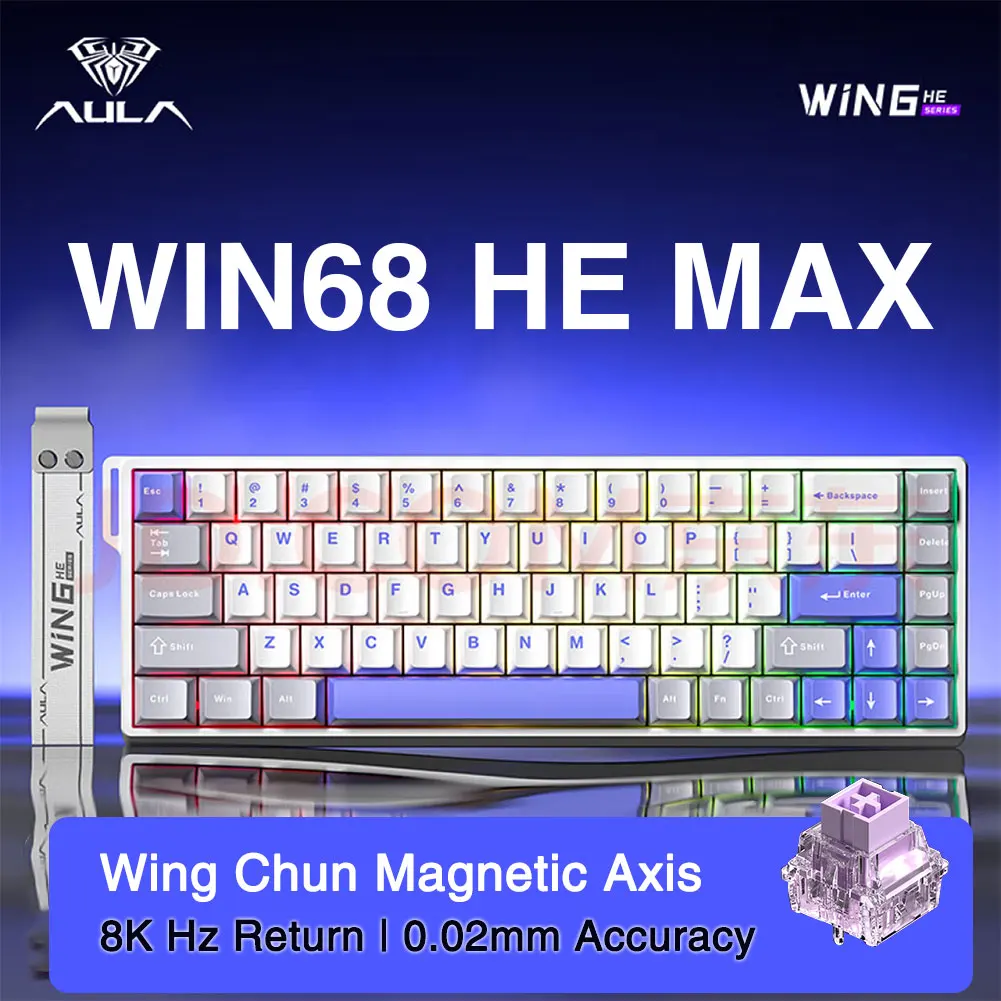 AULA WIN60 WIN68 HE Esports Magnetschalter-Tastatur Rapid Trigger 8K Return RGB Hotswap 60 % 68 % benutzerdefinierte Spieletastatur 3