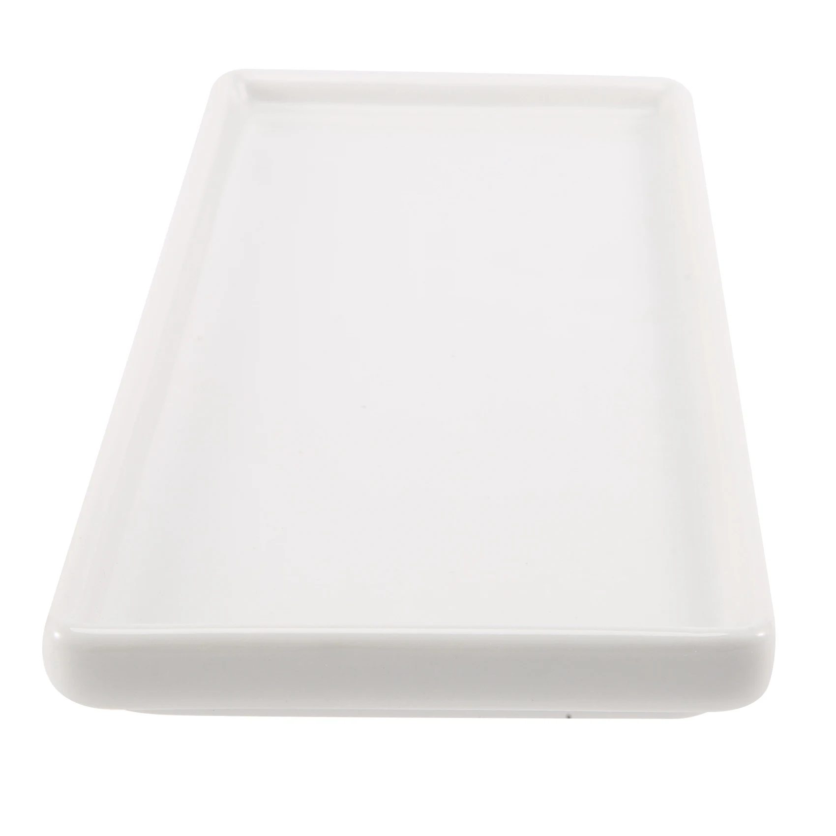 Rectangular Ceramic Tray Plate White Porcelain Rectangular Plate Mouthwash Cup Tray Bathroom Living Storage Tray