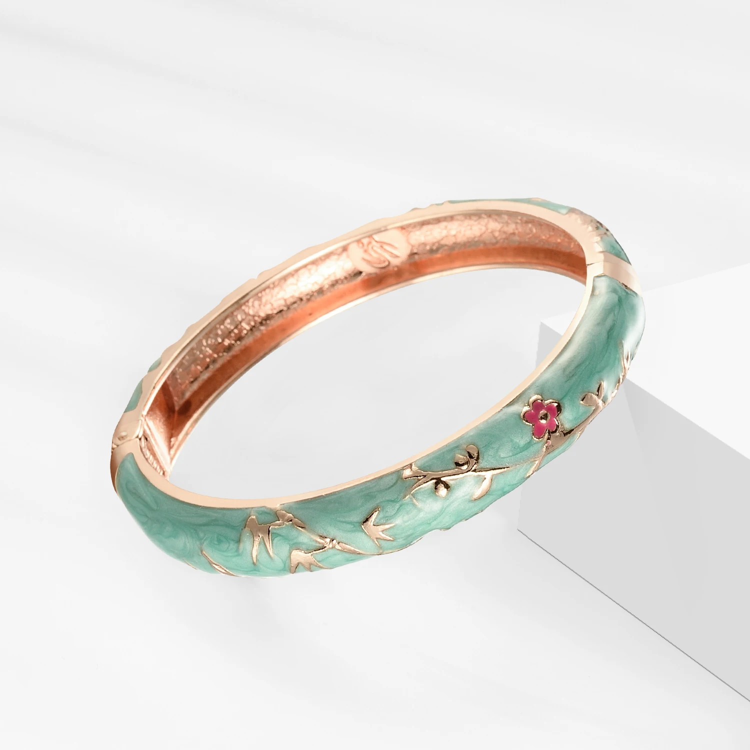1/6 PCS Enamel Bangle On Hand Trendy Women\'s Bracelet Green Cloisonne Bracelet For Women India African Jewelry Hawaiian Bohemian