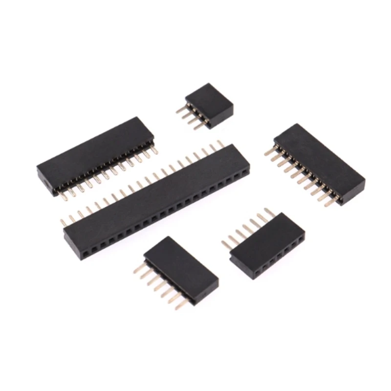 10Pcs Single Row Pitch 1.27 mm Female Jack Pin Header PCB Board Connector 2P-50Pin Straight 1.27mm Pinheaders Socket Plug Strip