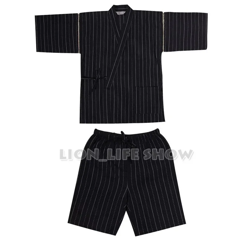 ABC123summer Men Jinbei ثوب الكيمونو الياباني قصير الأكمام 2 قطعة مجموعة ملابس النوم بيجامة Loungewearx;3,f'6,h.7;j #4