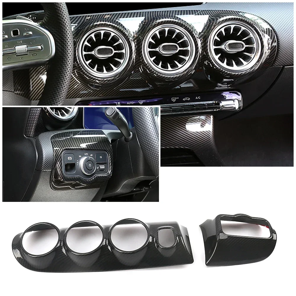 Interior Accessories For Mercedes Benz A Class W177 V177 A180 A200 A250 Car Styling Center Console Part Carbon Fiber Refit Trim 2
