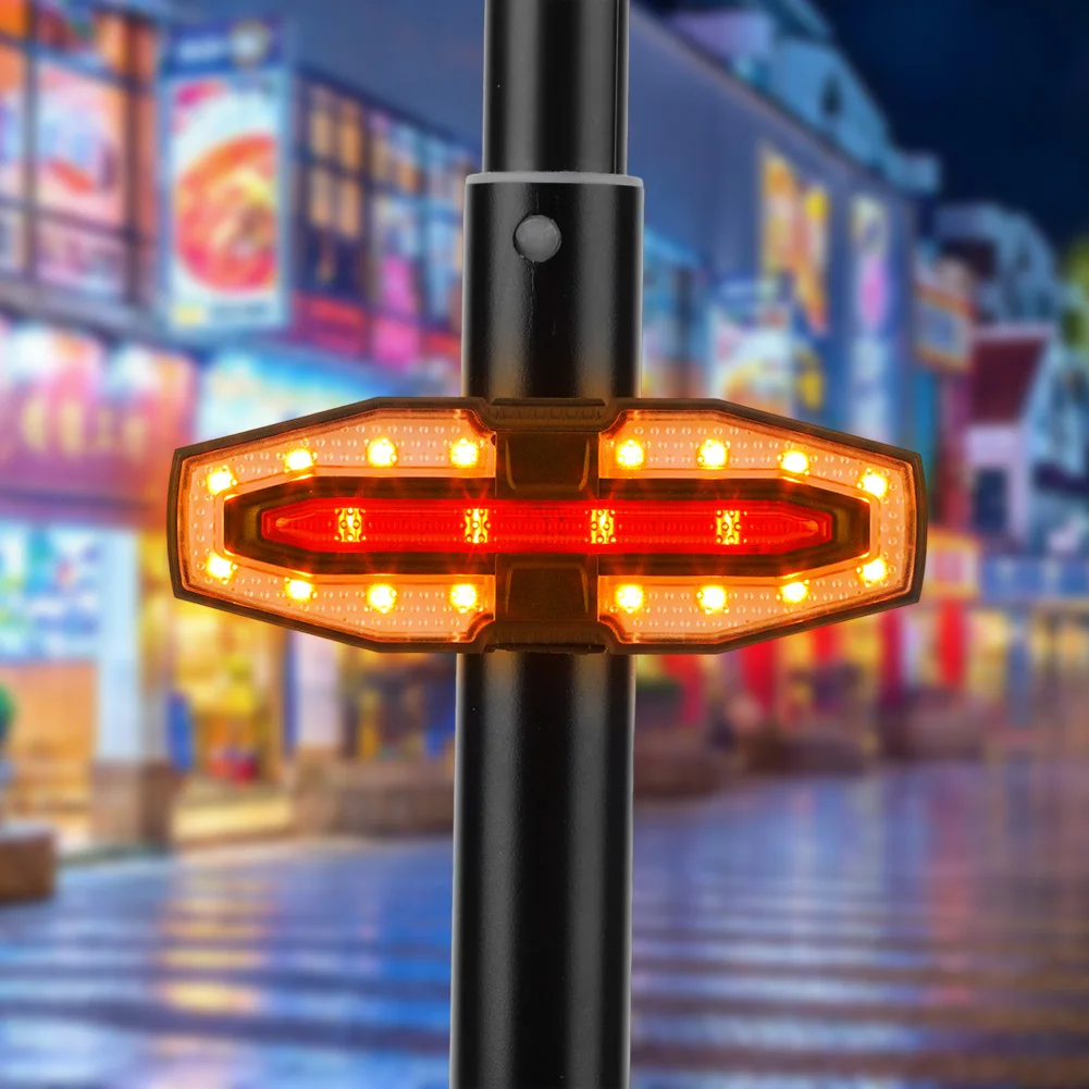 Turn Signal Rear Lamp USB Rechargable with Remote Control E-Scooter Safety Warning Tail Light LED Waterproof for M365 Pro 2 MI 4