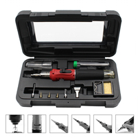 HS-1115K Professional 10 In 1 Portable Soldering Iron Set Butane Gas Soldering Iron Cordless Welding Torch Tool Soldering Tip