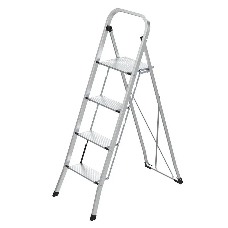 

Slim-fold Aluminum Foldable square Tube Frame Folding 3 Step Ladder with Wide Steppromote sales