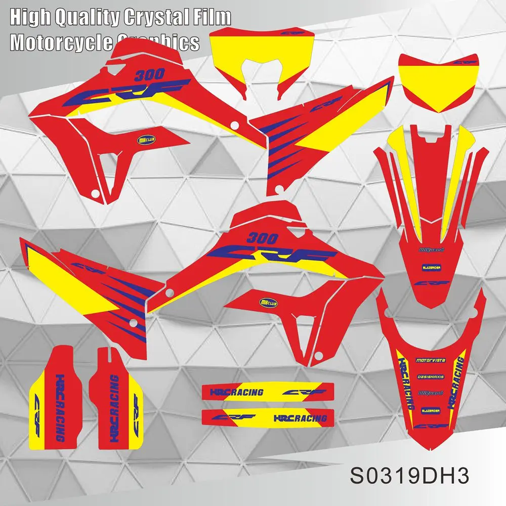 ホンダ-crf-300l-300m-crf300l-crf300m-2021-2022-2023-2024-フルグラフィックスデカールステッカーオートバイの背景