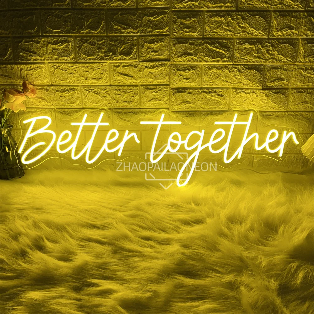 Better Together Neon Led Sign Wedding Party Room Wall Decor Better Together neon Lights USB Wedding Bedroom Decoration Signs