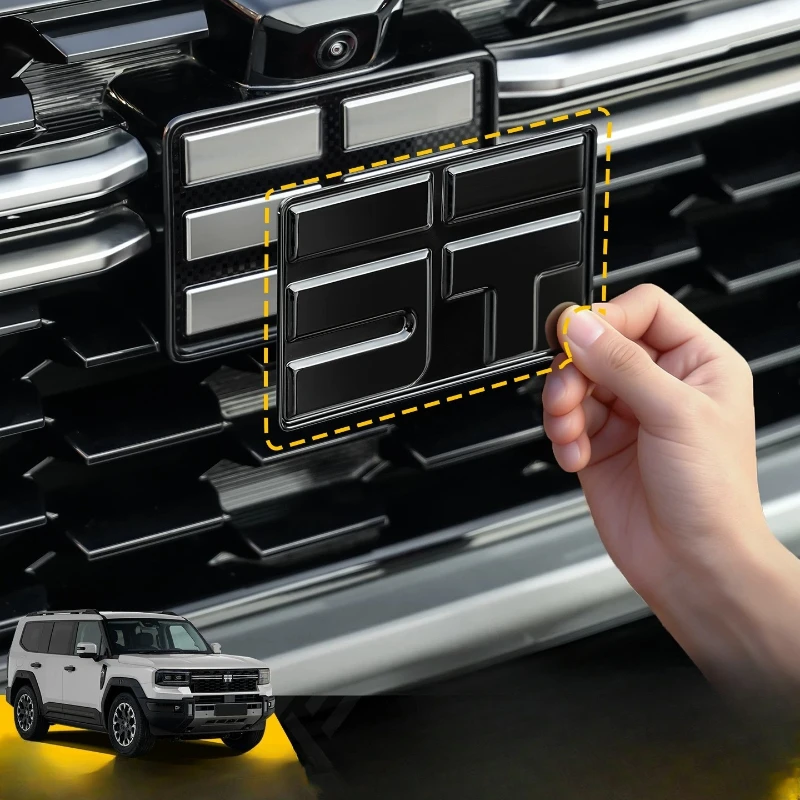 For JETOUR Zongheng G700 “Black Knight” Emblem Cover Set — ABS Front Grille & Front/Rear Badge Blackout Kit